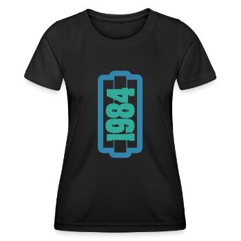 Born in 1984 - Women's Functional T-Shirt - black - Front - AI Model Female 172 light (172cm)