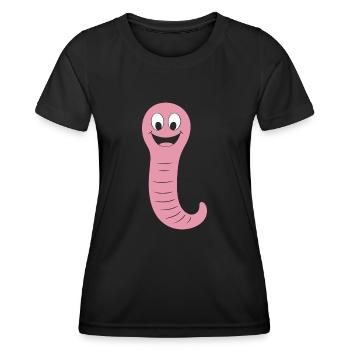 ver de terre - T-shirt sport Femme - noir - Devant - AI Model Female 172 light (172cm)