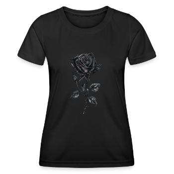 Schwarze Rose - Frauen Funktions-T-Shirt - Schwarz - Vorne - AI Model Female 172 light (172cm)