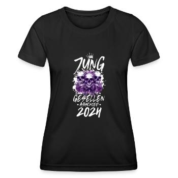 Junggesellenabschied Totenkopf 2024 - Frauen Funktions-T-Shirt - Schwarz - Vorne - AI Model Female 172 light (172cm)