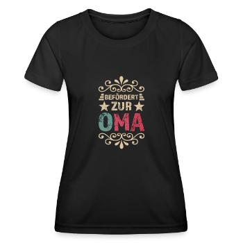 Oma Familie Großeltern Geschenk - Frauen Funktions-T-Shirt - Schwarz - Vorne - AI Model Female 172 light (172cm)