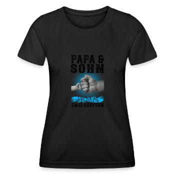 Papa & Sohn Familie Sohn Geschenk - Frauen Funktions-T-Shirt - Schwarz - Vorne - AI Model Female 172 light (172cm)