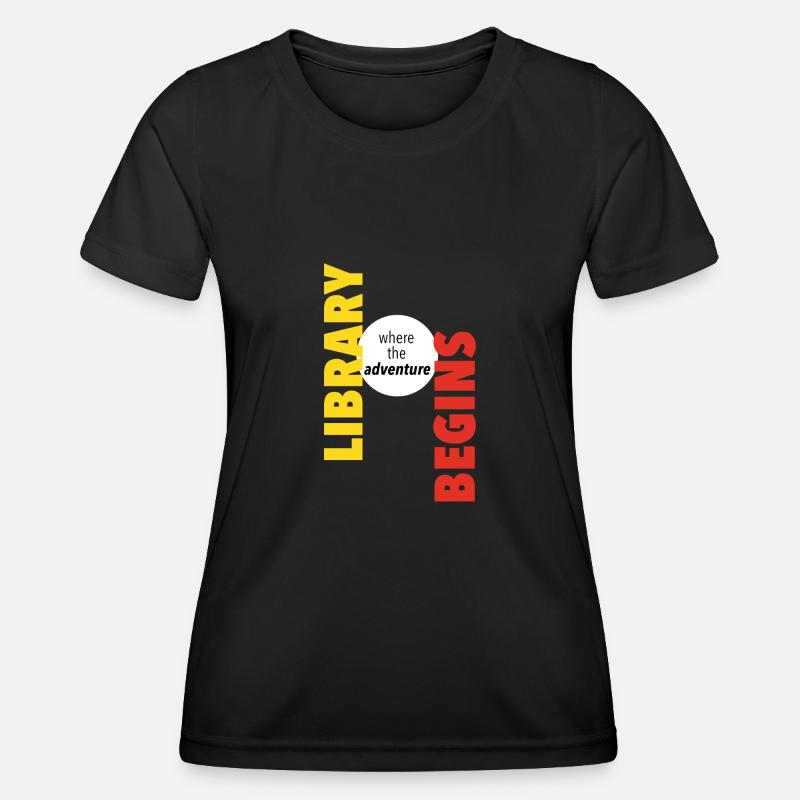 Eventyret begynder på dit bibliotek - Funktionsshirt til damer - sort