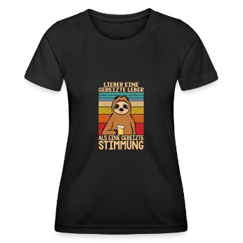 Lieber eine gereizte Leber als gereizte Stimmung - Frauen Funktions-T-Shirt - Schwarz - Vorne - AI Model Female 172 light (172cm)