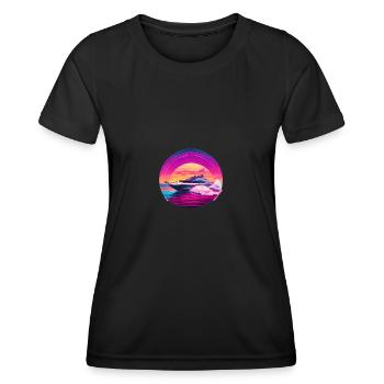 Wunderschönes Speedboot Design - Frauen Funktions-T-Shirt - Schwarz - Vorne - AI Model Female 172 light (172cm)