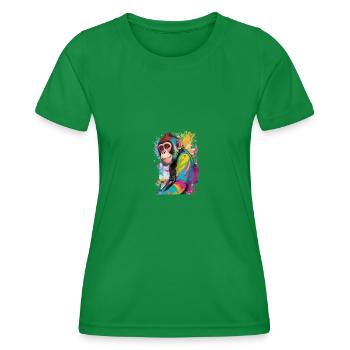 Wunderschöner farbiger Schimpanse - Frauen Funktions-T-Shirt - Kelly Green - Vorne - AI Model Female 172 dark (172cm)