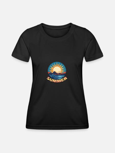 Summer Sunset Logo - Women's Functional T-Shirt - black