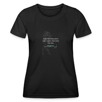 Superheldin Mama - Frauen Funktions-T-Shirt - Schwarz - Vorne - AI Model Female 172 light (172cm)