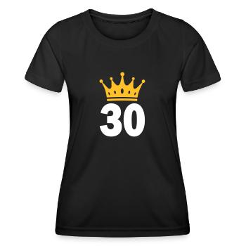 30 couronnes 30 ans 30 ans - T-shirt sport Femme - noir - Devant - AI Model Female 172 light (172cm)