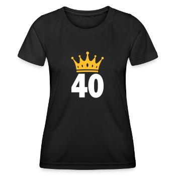 40 couronnes 40 ans 40 ans - T-shirt sport Femme - noir - Devant - AI Model Female 172 light (172cm)