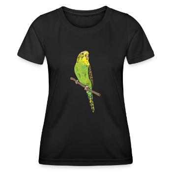 Budgerigar Parakeet Bird Pet Gift - Women's Functional T-Shirt - black - Front - AI Model Female 172 light (172cm)