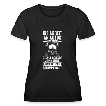 KFZ Mechaniker Automechaniker Schrauber - Frauen Funktions-T-Shirt - Schwarz - Vorne - AI Model Female 172 light (172cm)