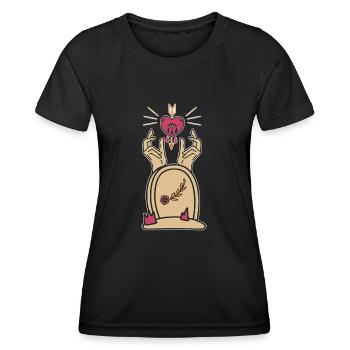 Anti Saint-Valentin Fille alternative - T-shirt sport Femme - noir - Devant - AI Model Female 172 light (172cm)