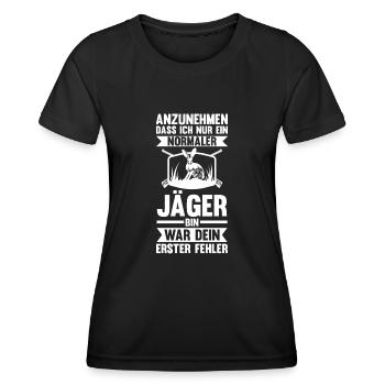 Hasenjäger Hasenjagd Kaninchenjagd Jäger - Frauen Funktions-T-Shirt - Schwarz - Vorne - AI Model Female 172 light (172cm)