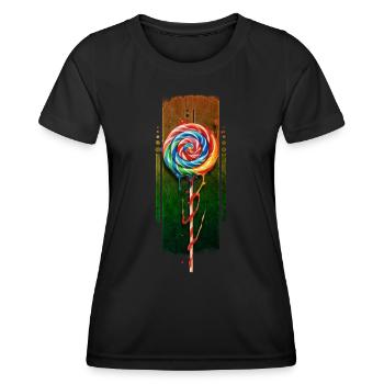 Tourbillon fantaisiste : Popsicle multicolore - T-shirt sport Femme - noir - Devant - AI Model Female 172 light (172cm)