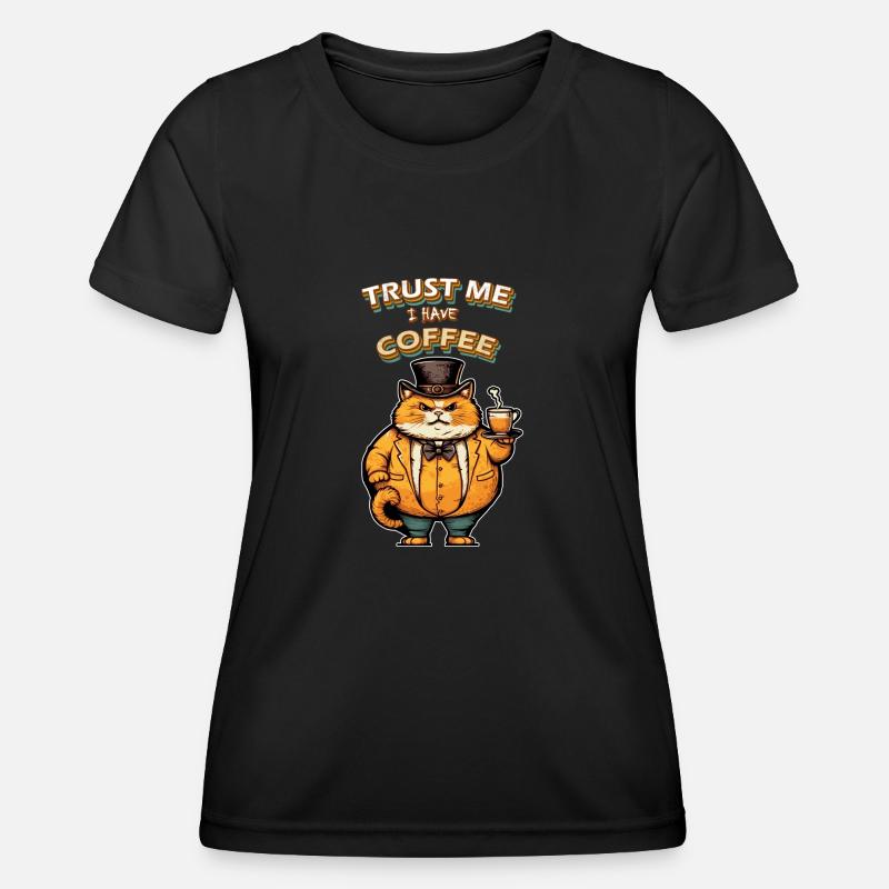 Trust me Cat Coffee - Women's Functional T-Shirt - black