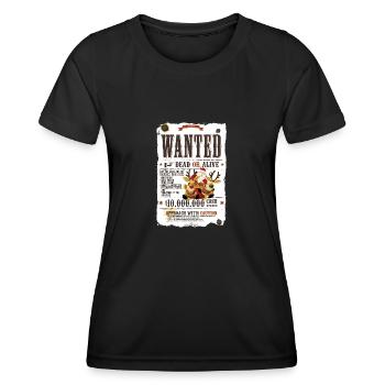 Père Noël recherché par l’autorité de Noël - T-shirt sport Femme - noir - Devant - AI Model Female 172 light (172cm)