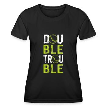 tennis double trouble - Women's Functional T-Shirt - black - Front - AI Model Female 172 light (172cm)
