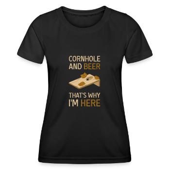 Cornhole Beanbag Geschenk - Frauen Funktions-T-Shirt - Schwarz - Vorne - AI Model Female 172 light (172cm)
