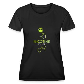 Nikotin Molekül - Chemie Element - Frauen Funktions-T-Shirt - Schwarz - Vorne - AI Model Female 172 light (172cm)