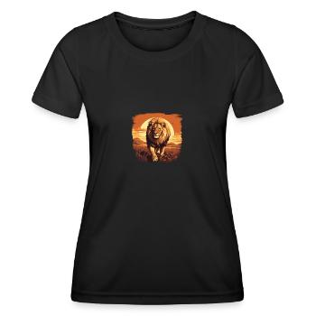 Der König, Der Löwe - Frauen Funktions-T-Shirt - Schwarz - Vorne - AI Model Female 172 light (172cm)