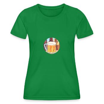 Kühler Biergenuss - Frauen Funktions-T-Shirt - Kelly Green - Vorne - AI Model Female 172 dark (172cm)