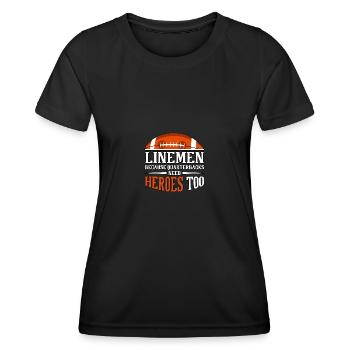 Les joueurs de ligne parce que les quarts-arrières ont aussi besoin de héros - T-shirt sport Femme - noir - Devant - AI Model Female 172 light (172cm)