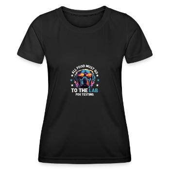All Food Must Go To The Lab For Testing für - Frauen Funktions-T-Shirt - Schwarz - Vorne - AI Model Female 172 light (172cm)