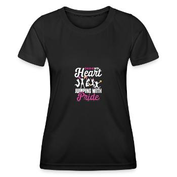 Cheering With Heart Jumping With Pride - Women's Functional T-Shirt - black - Front - AI Model Female 172 light (172cm)