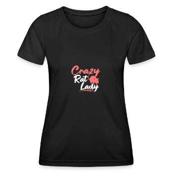 Crazy Rat Lady pour les amoureux des rats Propriétaires de rats - T-shirt sport Femme - noir - Devant - AI Model Female 172 light (172cm)