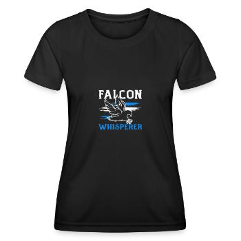 Falcon Whisperer Ornithologie Falkner - Frauen Funktions-T-Shirt - Schwarz - Vorne - AI Model Female 172 light (172cm)