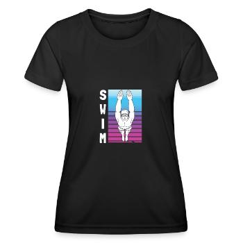 SWIM Schwimmen Retro Vintage Für Männer Frauen - Frauen Funktions-T-Shirt - Schwarz - Vorne - AI Model Female 172 light (172cm)