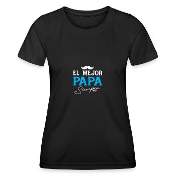 El Mejor Papa Siempre Bester Papa Immer Für Väter - Frauen Funktions-T-Shirt - Schwarz - Vorne - AI Model Female 172 light (172cm)
