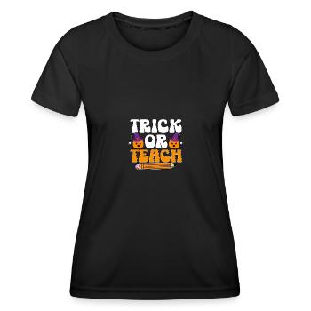 Trick Or Teach Halloween Costume for Teachers - Women's Functional T-Shirt - black - Front - AI Model Female 172 light (172cm)