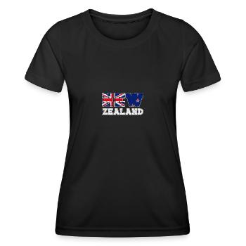 Lettrage du drapeau de la Nouvelle-Zélande Hommes Femmes - T-shirt sport Femme - noir - Devant - AI Model Female 172 light (172cm)