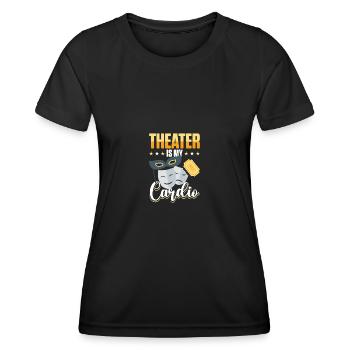 Le théâtre c’est mon cardio Acteurs Hommes Femmes - T-shirt sport Femme - noir - Devant - AI Model Female 172 light (172cm)