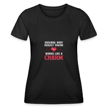 Original Body Rebuilt Engine Heart Disease - Women's Functional T-Shirt - black - Front - AI Model Female 172 light (172cm)