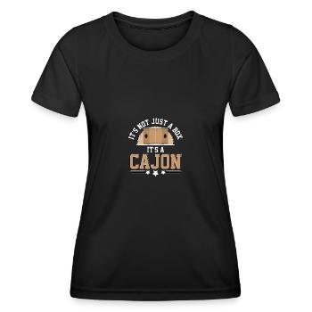 Ce n’est pas seulement une boîte, c’est un Cajon Kachon - T-shirt sport Femme - noir - Devant - AI Model Female 172 light (172cm)