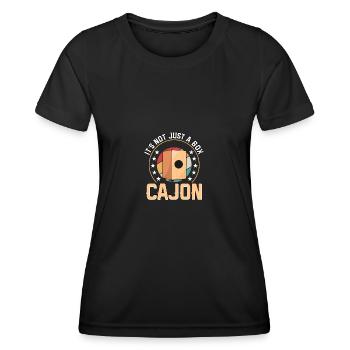 Plus qu’une boîte, c’est un cajon kachon - T-shirt sport Femme - noir - Devant - AI Model Female 172 light (172cm)