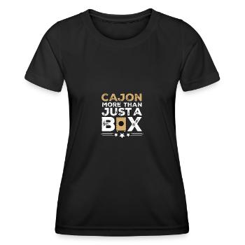 Cajon Plus qu’une simple boîte Kachon - T-shirt sport Femme - noir - Devant - AI Model Female 172 light (172cm)