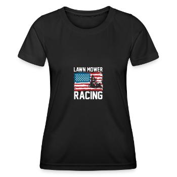 Lawn Mower Racing USA Rasenmäher Rasenmäherrennen - Women's Functional T-Shirt - black - Front - AI Model Female 172 light (172cm)