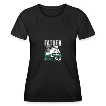Father Mows Best Rasenmäher Rasenmäherrennen - Frauen Funktions-T-Shirt - Schwarz - Vorne - AI Model Female 172 light (172cm)