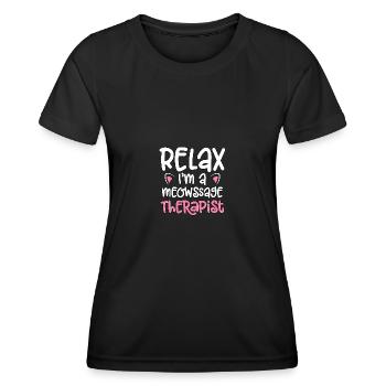 Relax I'm A Meowssage Therapist für - Frauen Funktions-T-Shirt - Schwarz - Vorne - AI Model Female 172 light (172cm)