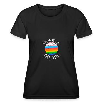 The Future Is Inclusive LGBT Pride Gay Rights - Frauen Funktions-T-Shirt - Schwarz - Vorne - AI Model Female 172 light (172cm)