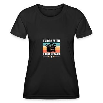 Gluten Got Me Tootin Glutenunverträglichkeit - Frauen Funktions-T-Shirt - Schwarz - Vorne - AI Model Female 172 light (172cm)