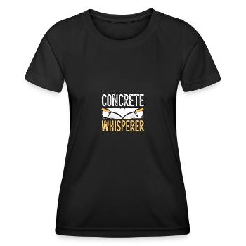 Concrete Whisperer Betonflüsterer Für Bauarbeiter - Frauen Funktions-T-Shirt - Schwarz - Vorne - AI Model Female 172 light (172cm)