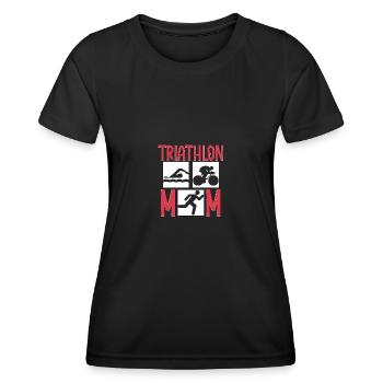 Triathlon Mom für Triathleten - Frauen Funktions-T-Shirt - Schwarz - Vorne - AI Model Female 172 light (172cm)