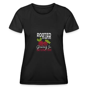 Organic Rooted In Nature Growing In Satisfaction - Women's Functional T-Shirt - black - Front - AI Model Female 172 light (172cm)