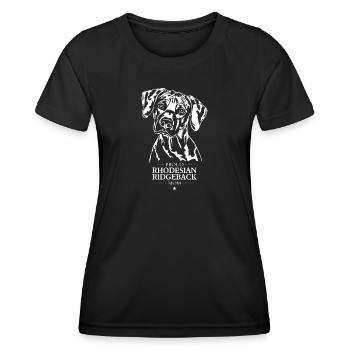 Rhodesian Ridgeback Mom Dog Dog Wilsigns - Women's Functional T-Shirt - black - Front - AI Model Female 172 light (172cm)