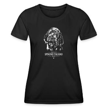 Spinone Italiano Papa Chien Chien Wilsigns - T-shirt sport Femme - noir - Devant - AI Model Female 172 light (172cm)
